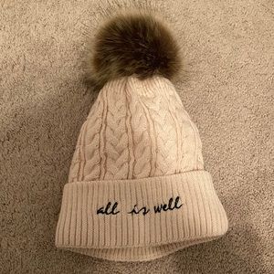 “Up Top” light pink winter hat